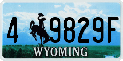 WY license plate 49829F