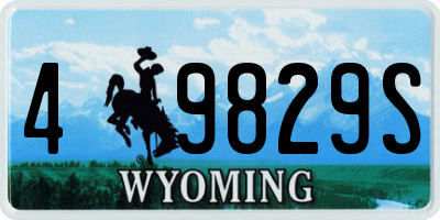 WY license plate 49829S
