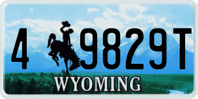 WY license plate 49829T