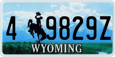 WY license plate 49829Z