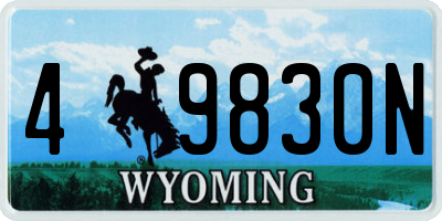 WY license plate 49830N