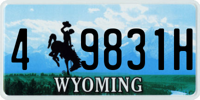 WY license plate 49831H