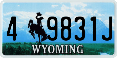 WY license plate 49831J