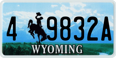 WY license plate 49832A