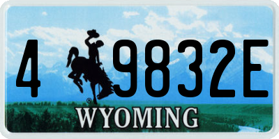 WY license plate 49832E