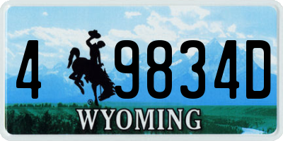 WY license plate 49834D