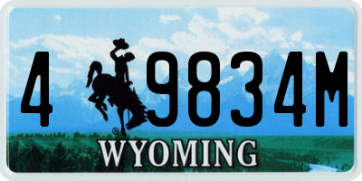 WY license plate 49834M