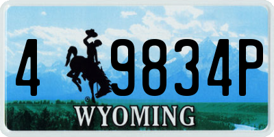WY license plate 49834P
