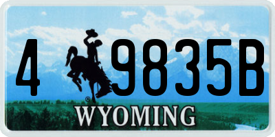 WY license plate 49835B
