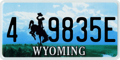 WY license plate 49835E