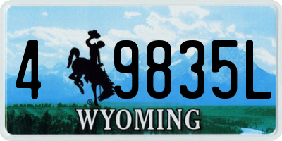 WY license plate 49835L