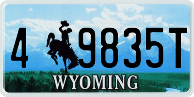 WY license plate 49835T