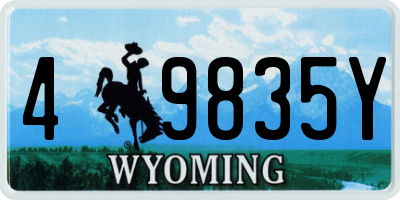 WY license plate 49835Y