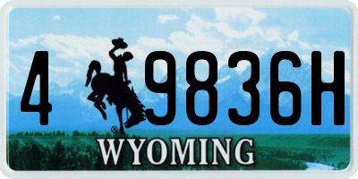 WY license plate 49836H