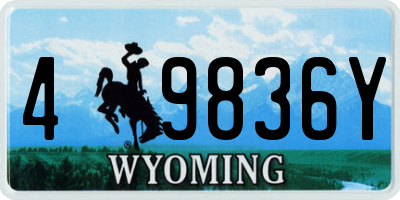 WY license plate 49836Y