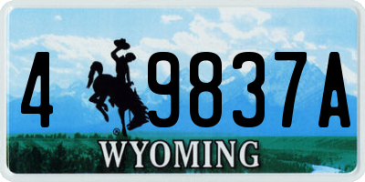 WY license plate 49837A