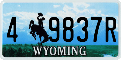 WY license plate 49837R