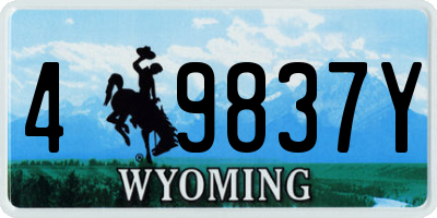 WY license plate 49837Y
