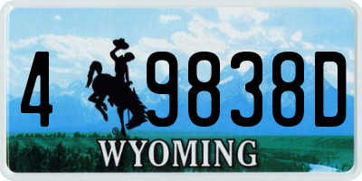 WY license plate 49838D