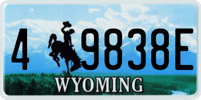 WY license plate 49838E