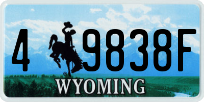 WY license plate 49838F