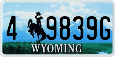 WY license plate 49839G