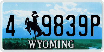 WY license plate 49839P