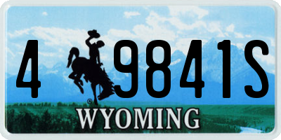 WY license plate 49841S