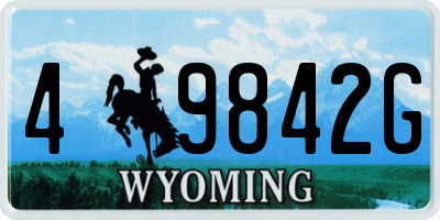 WY license plate 49842G