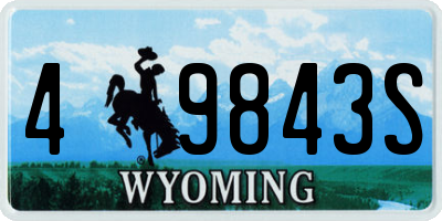 WY license plate 49843S