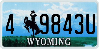 WY license plate 49843U