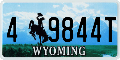 WY license plate 49844T