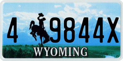 WY license plate 49844X