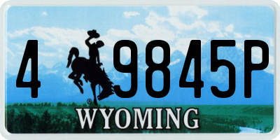 WY license plate 49845P