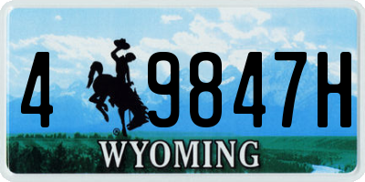WY license plate 49847H