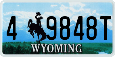 WY license plate 49848T