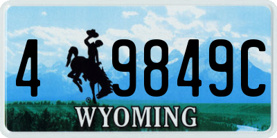 WY license plate 49849C