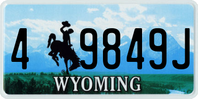 WY license plate 49849J
