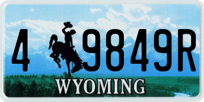 WY license plate 49849R