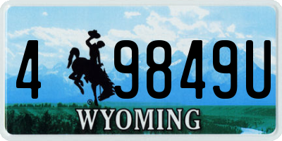 WY license plate 49849U