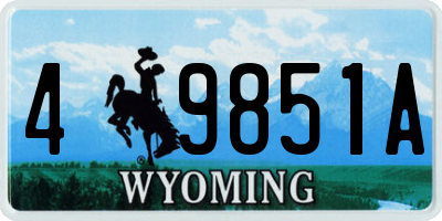 WY license plate 49851A