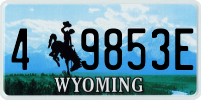WY license plate 49853E