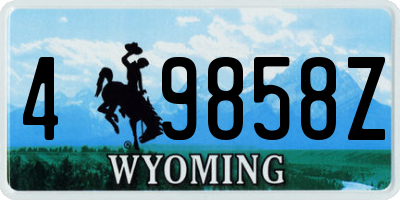 WY license plate 49858Z