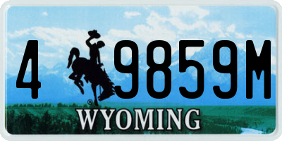 WY license plate 49859M