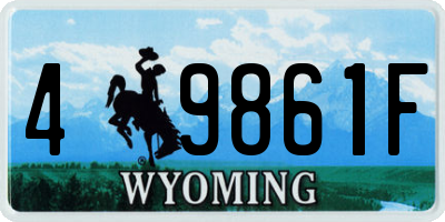 WY license plate 49861F