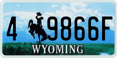 WY license plate 49866F
