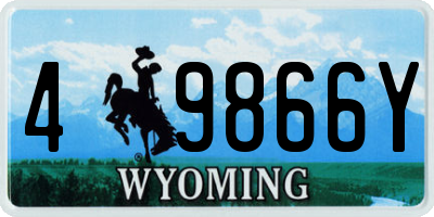 WY license plate 49866Y
