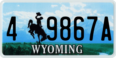 WY license plate 49867A
