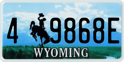 WY license plate 49868E