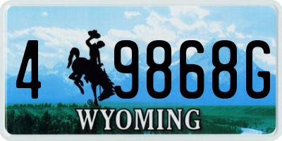 WY license plate 49868G